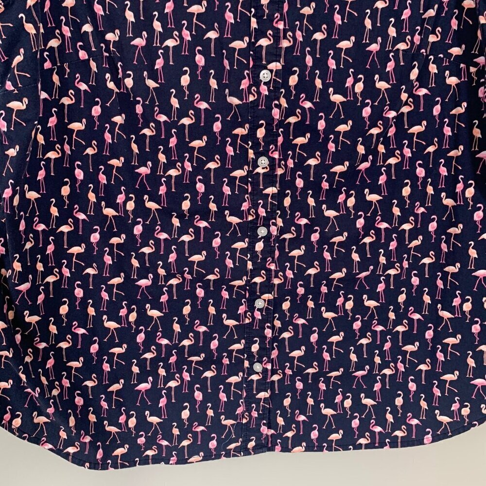 Talbots Flamingo Print Collared Sleeveless Button… - image 5